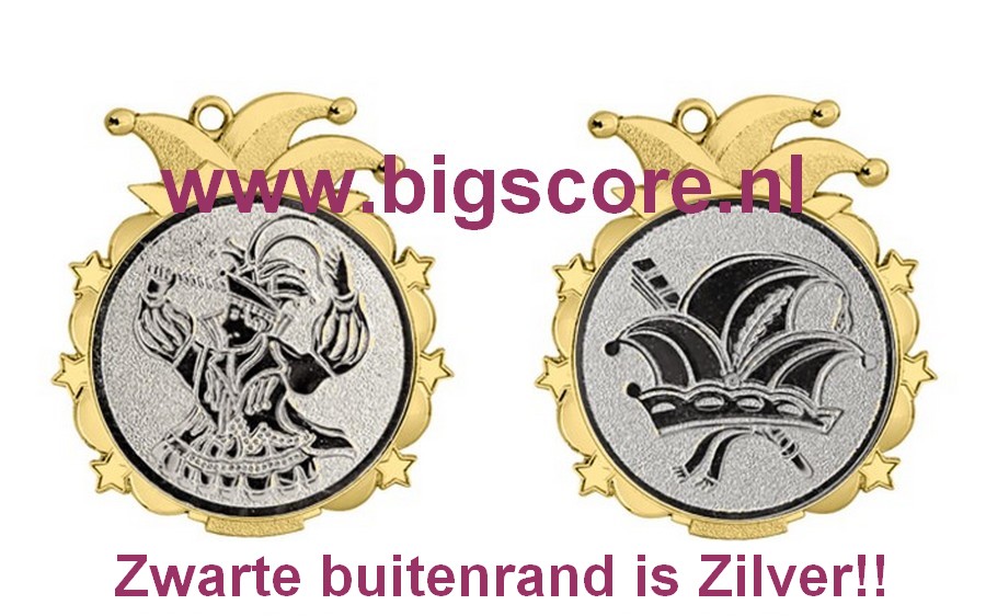 D53.01 Carnaval medaille goud afmeting 65x70 mm